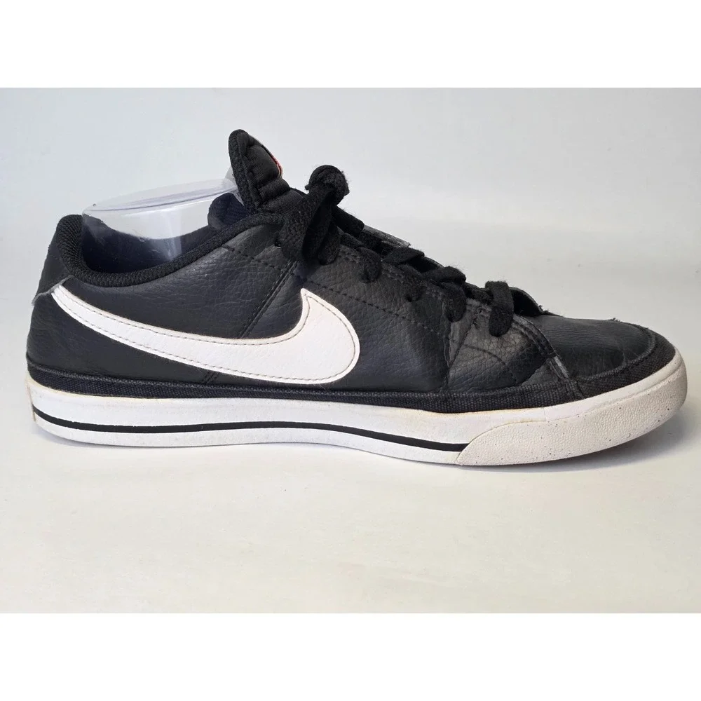 Nike Court Legacy Men's Sneakers‎ Size 9 Black White Faux Leather Athletic Shoes
